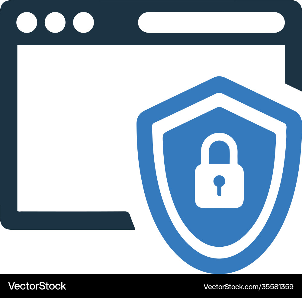 Network web shield icon graphics vector image