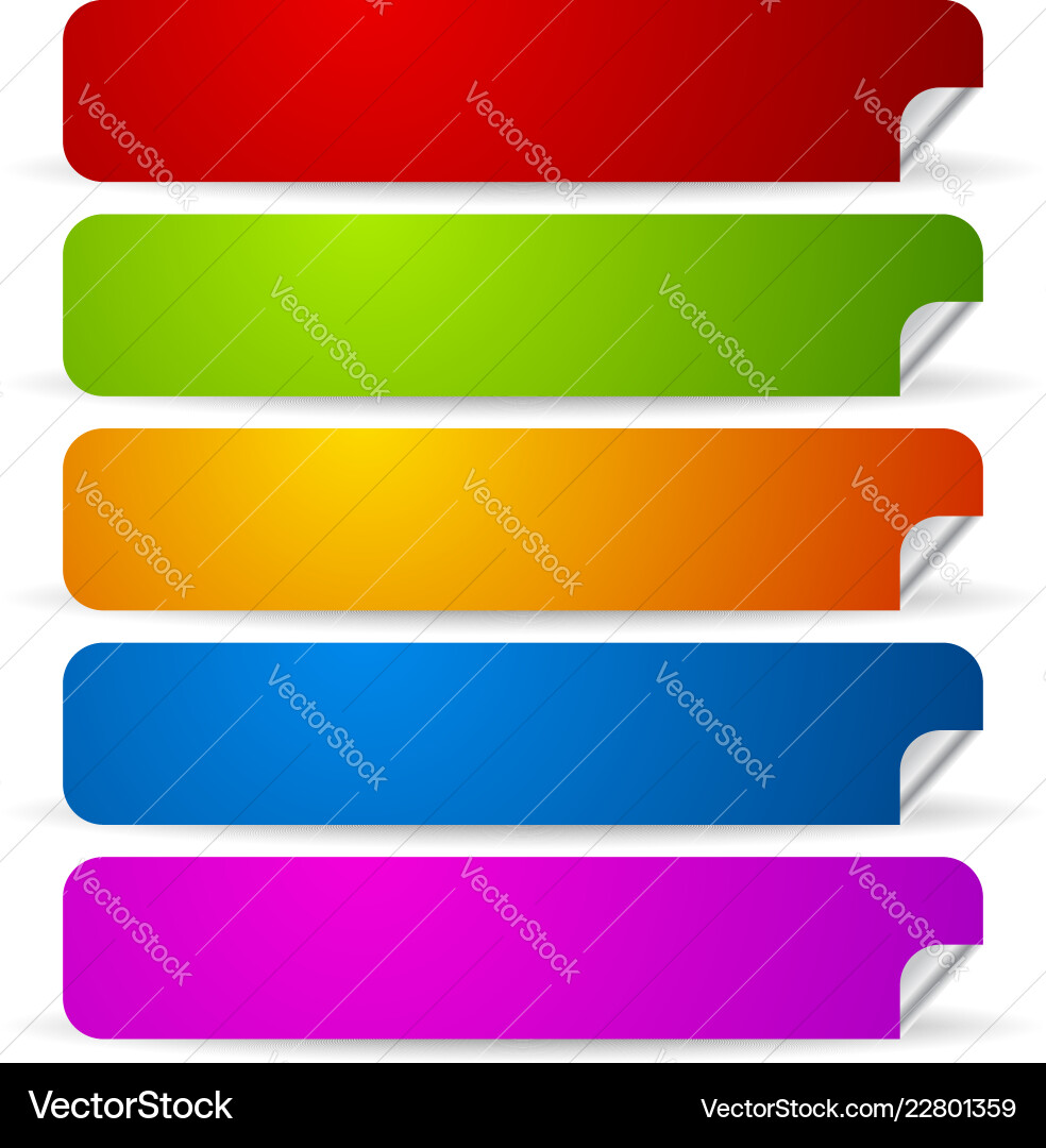 Peeling rounded rectangle stickers with empty Peeling rounded rectangle stickers with empty vector image