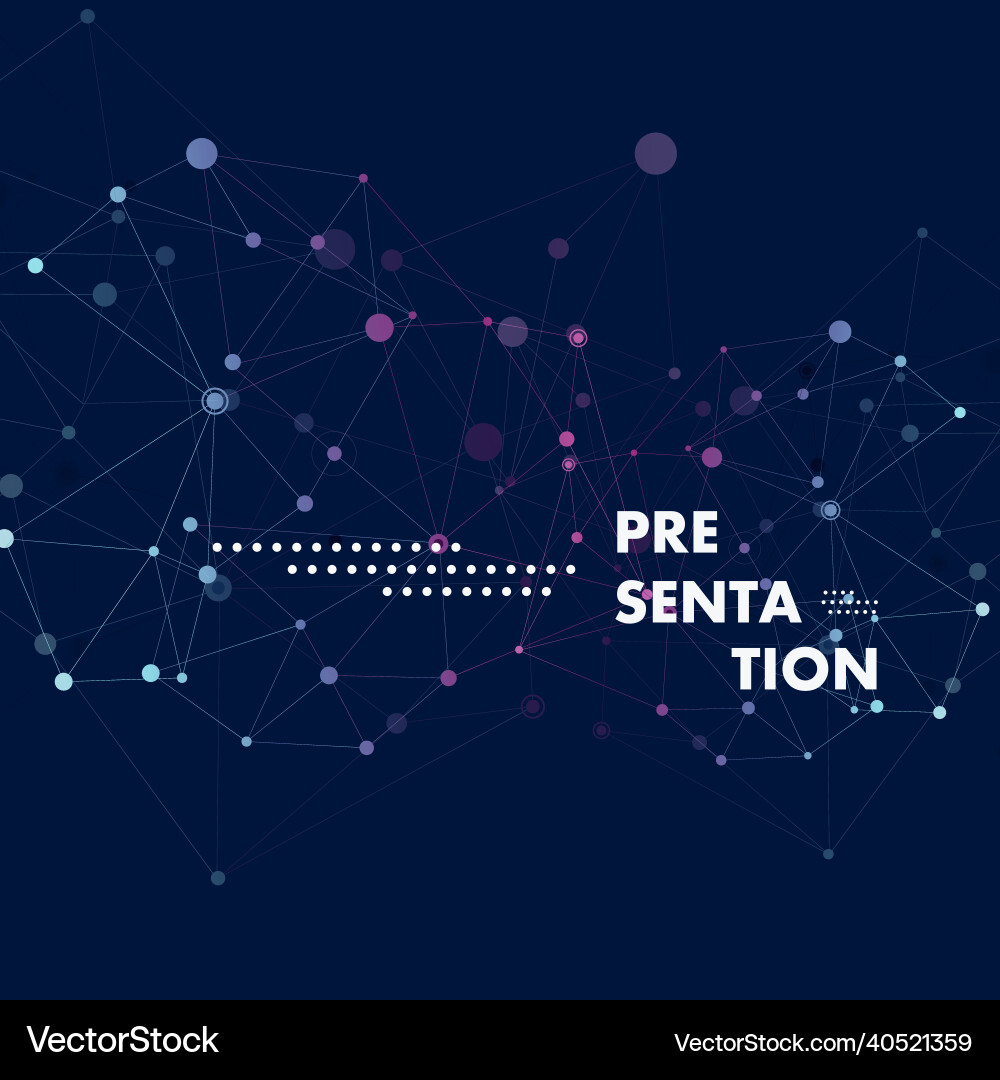 Polygonal pattern connected lines and dots on blue Polygonal pattern connected lines and dots on blue Vector Image