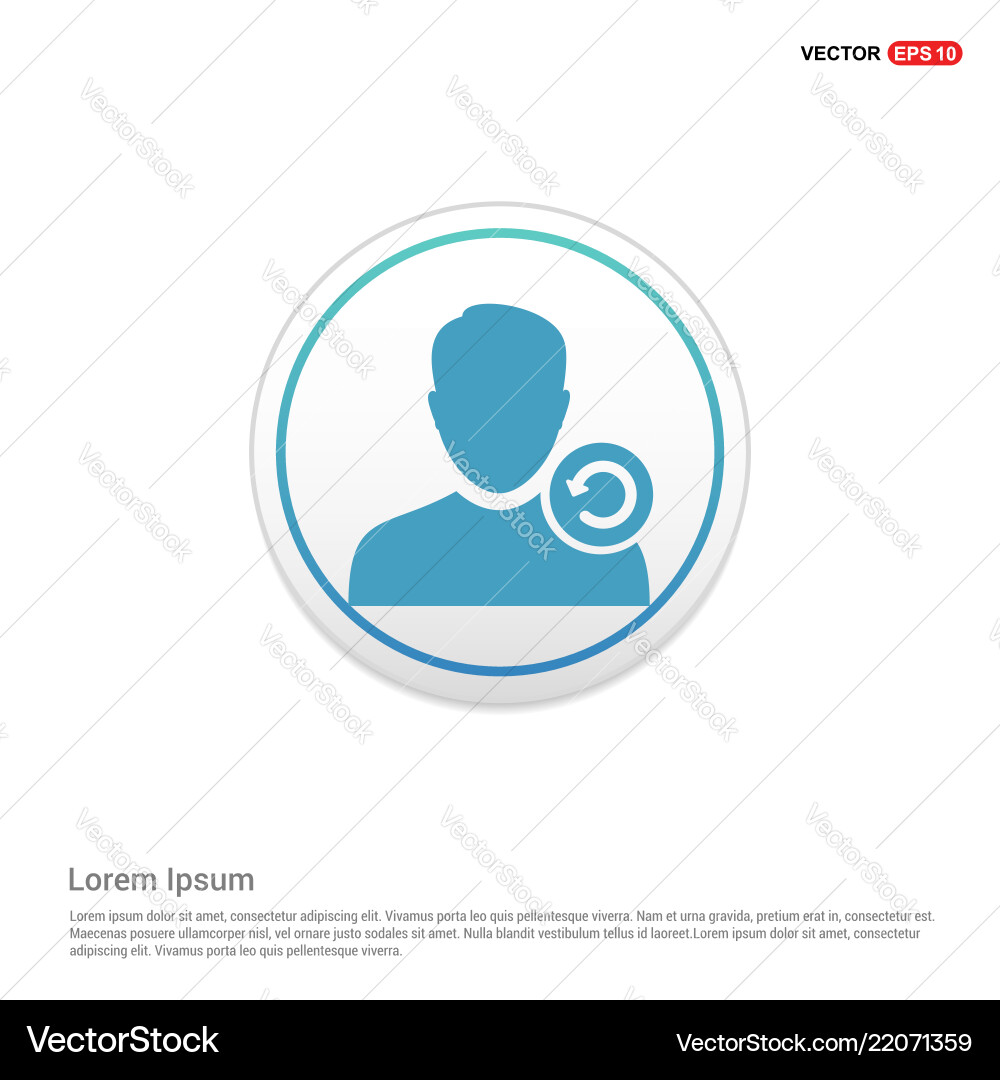 Reload user icon - white circle button Vector Image