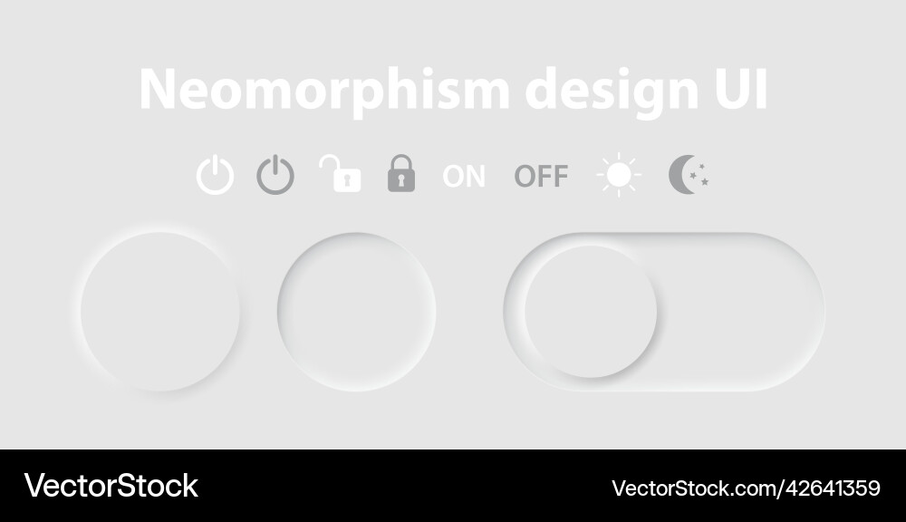 Set of 3d neomorphism elements for user interface Set of 3d neomorphism elements for user interface vector image