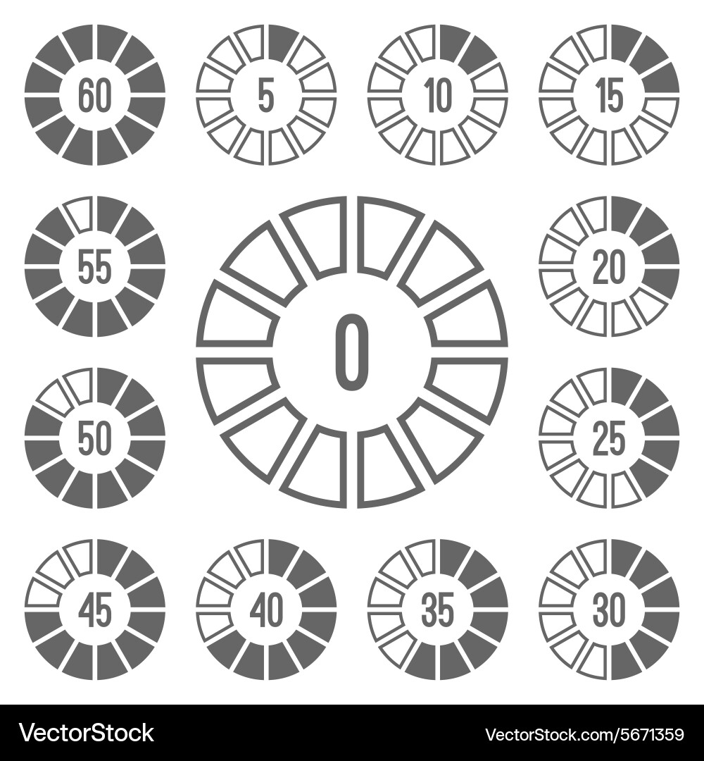 Timer icons set gray vector image