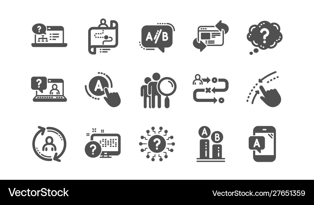 Ux icons ab testing journey path map Vector Image