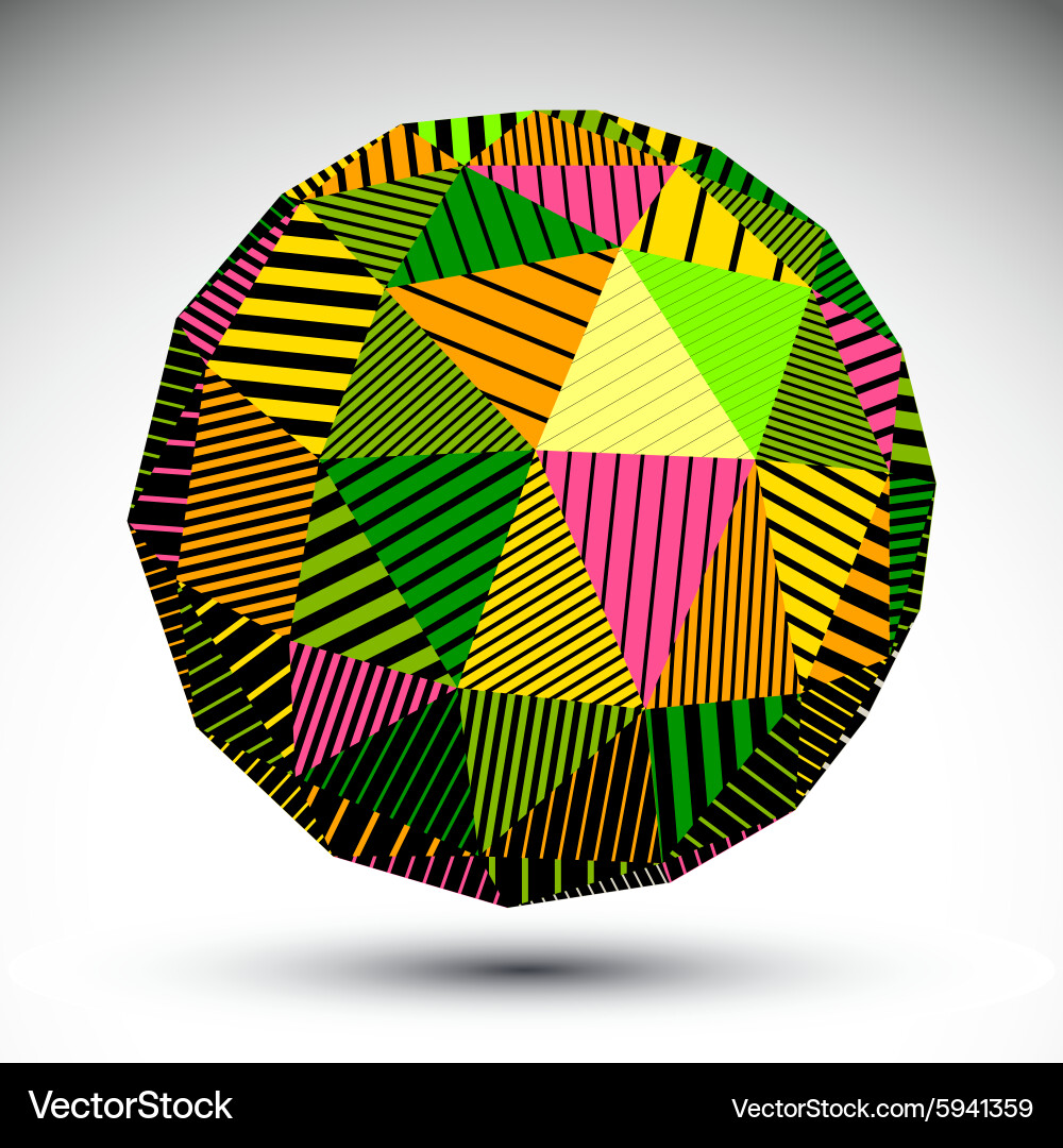 Vivid geometric spherical structure with parallel vector image