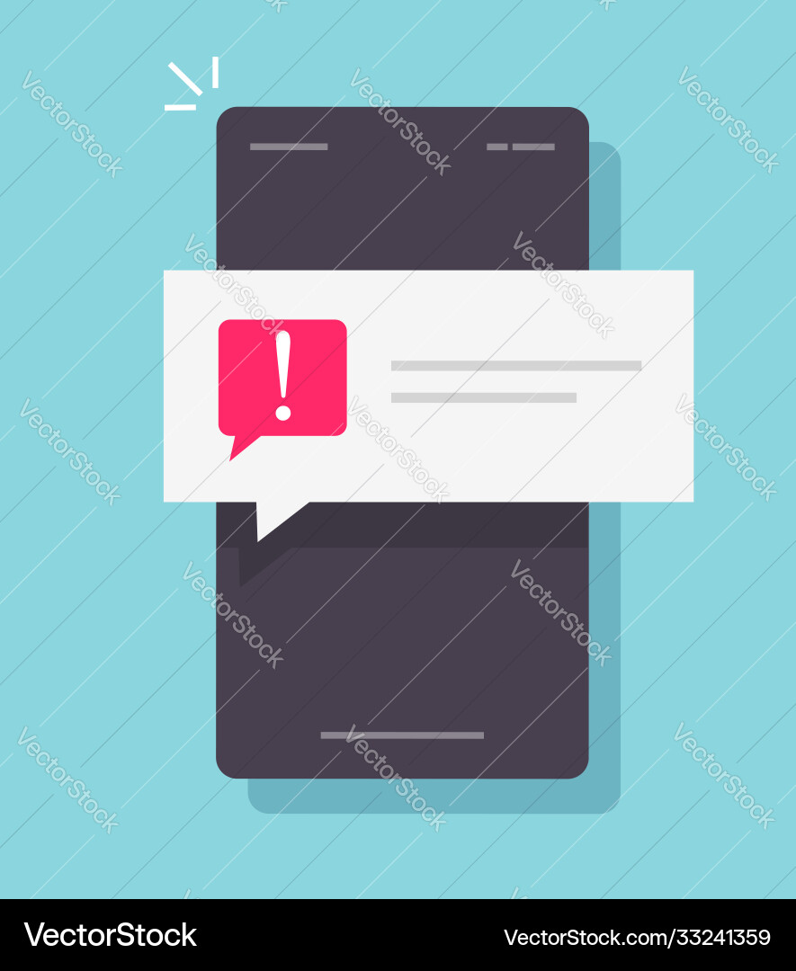 Warning notice notification secure push message Warning notice notification secure push message vector image