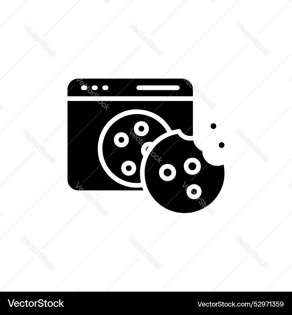 Web cookies line icon isolated on white background Vector Image