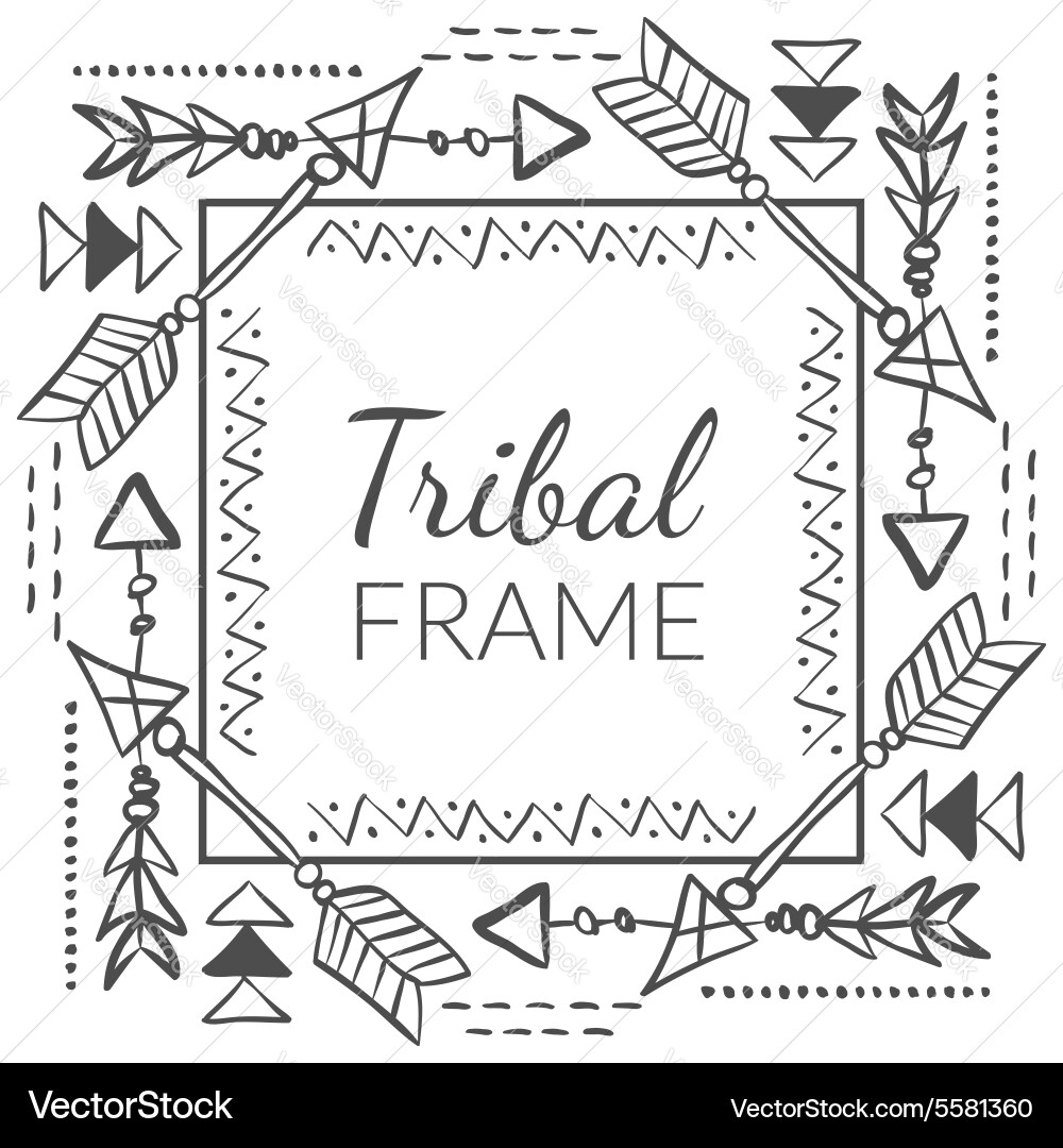 Abstract tribal frame Royalty Free Vector Image