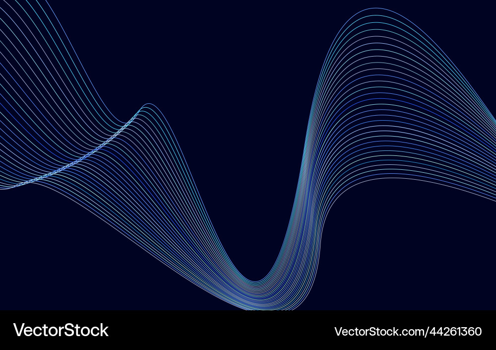 Abstract Wave Lines with Shadow Vector Image