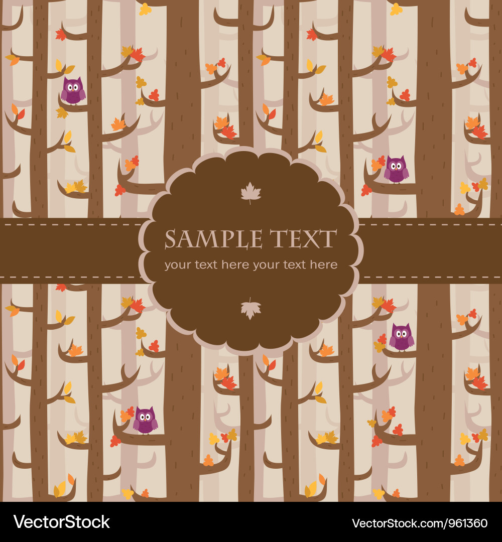 Autumn card vector image