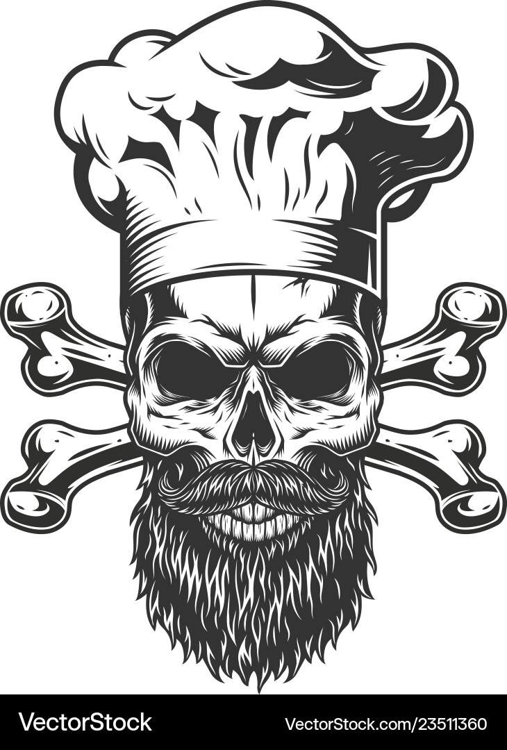 Chef Skull with Crossbones Vector Image