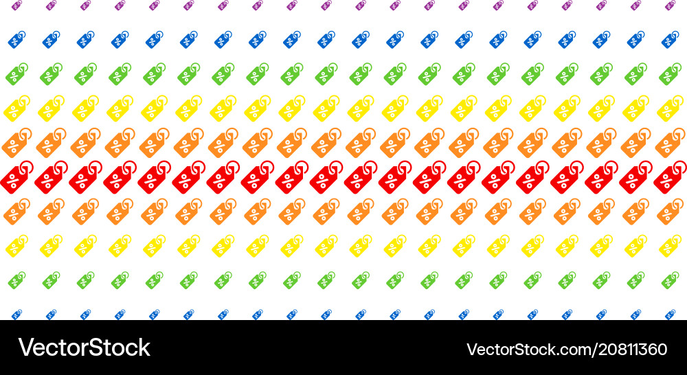 Discount tag shape halftone spectral array Discount tag shape halftone spectral array vector image