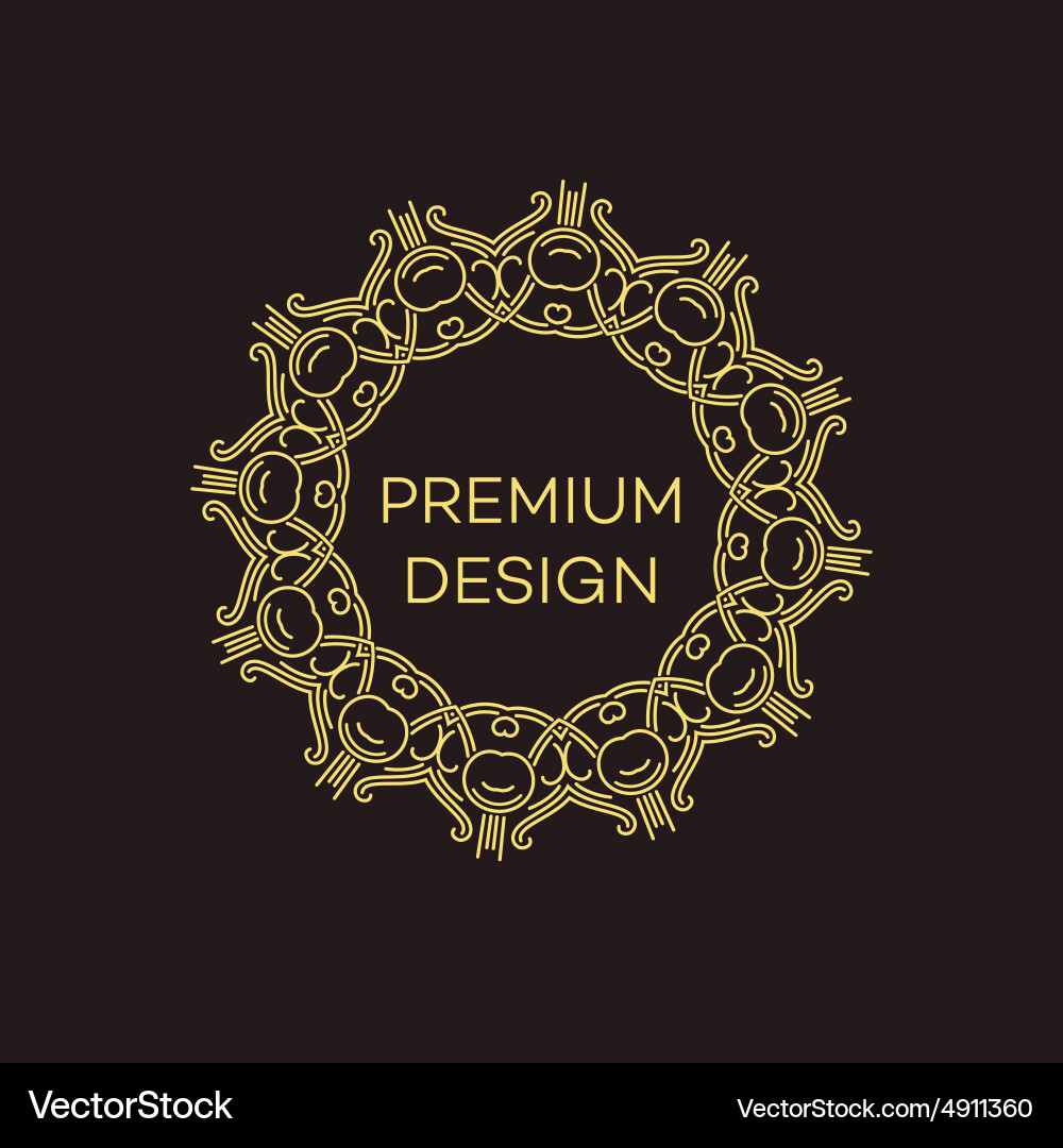 Geometric frame in mono line style vector image