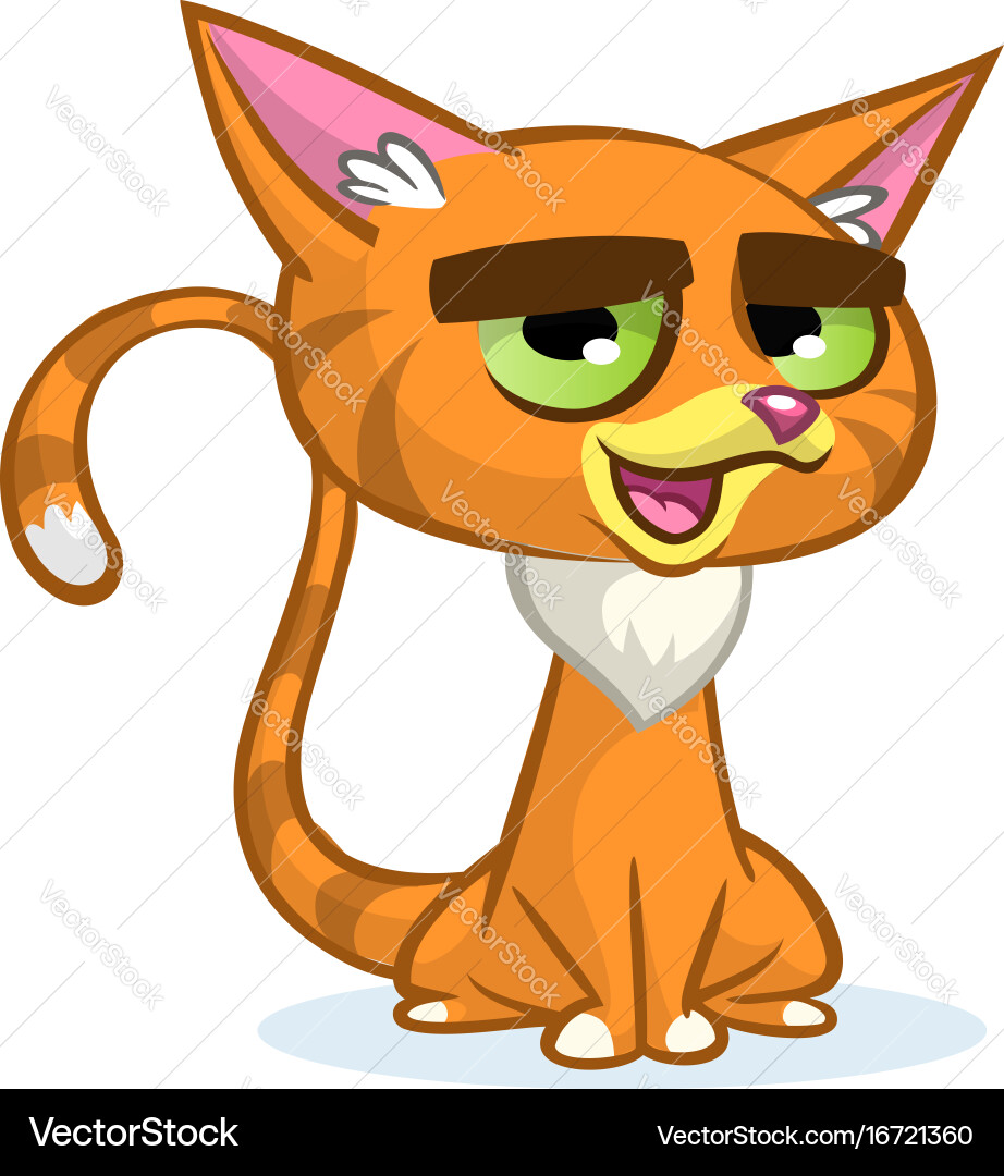 Grumpy Ginger Cat Vector Image