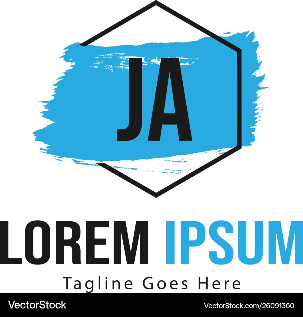 Initial ja logo template with modern frame Vector Image