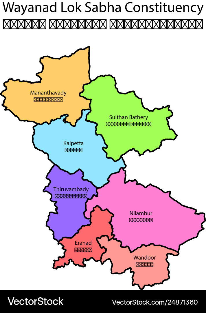 Map wayanad lok sabha constituency Vector Image