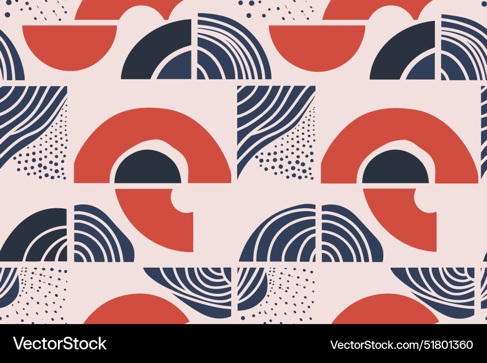 Memphis Rounded Shapes Pattern vector image