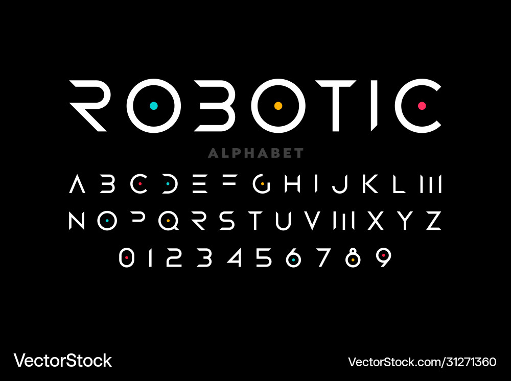 Modern Minimalist Font Vector Image