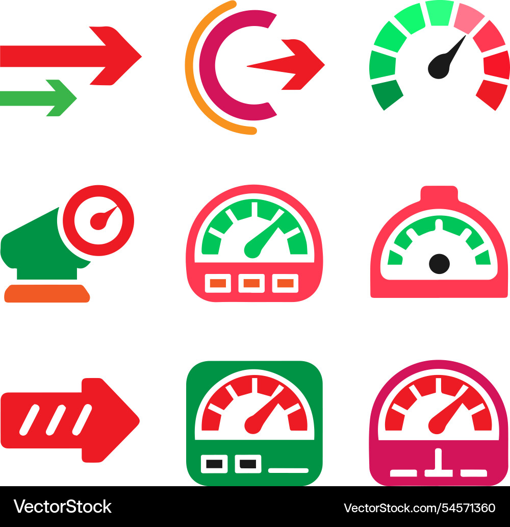 Monitoring and tracking speed icons vector image