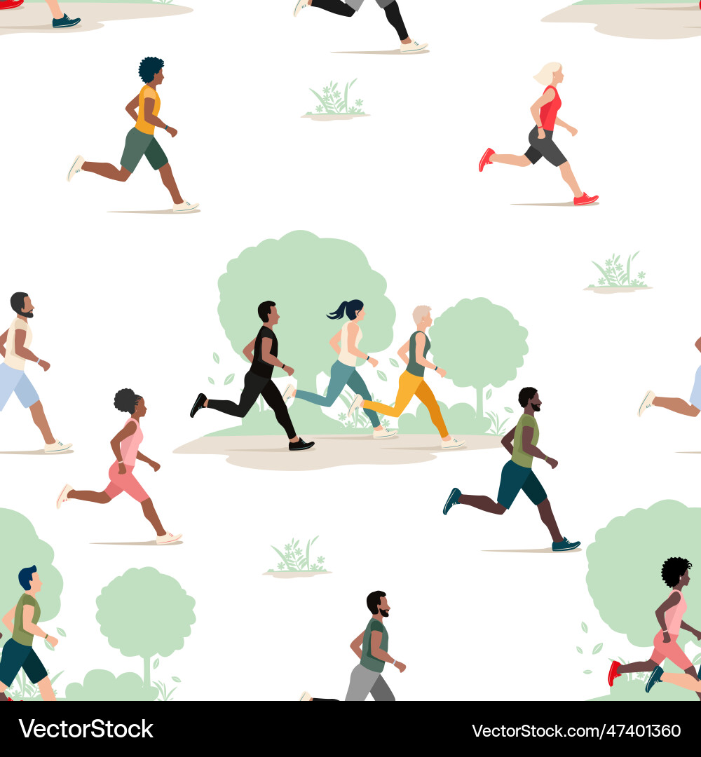 People running seamless pattern People running seamless pattern Vector Image