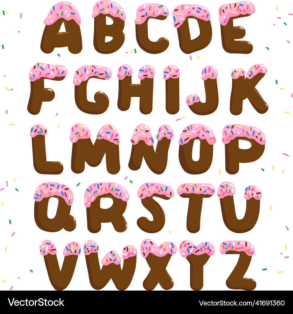 Schokolade Alphabet mit rosa Frosting Schokolade Alphabet mit rosa Frosting vektorbild