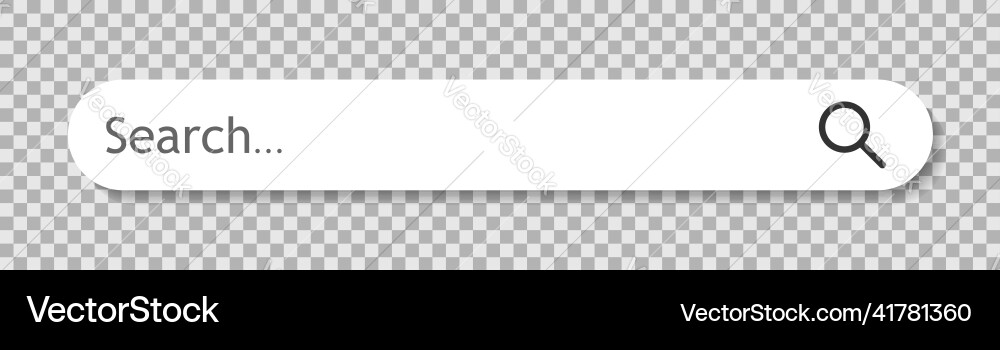 Search bar mockup button with shadow Royalty Free Vector