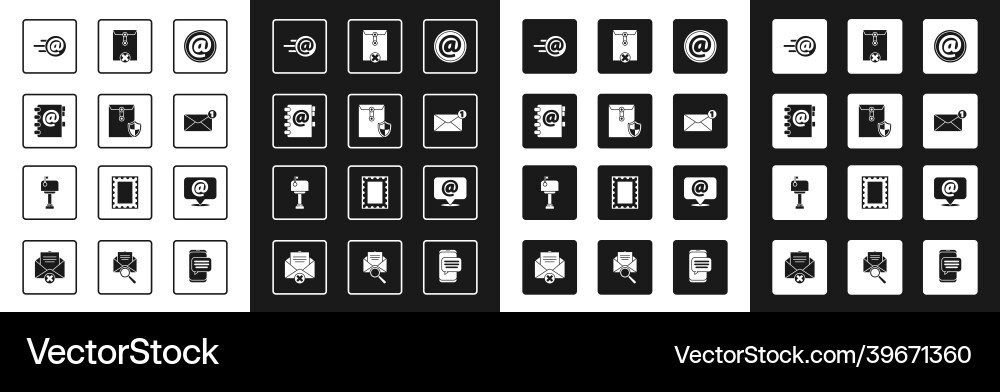 Set mail and e-mail envelope with shield address Set mail and e-mail envelope with shield address vector image