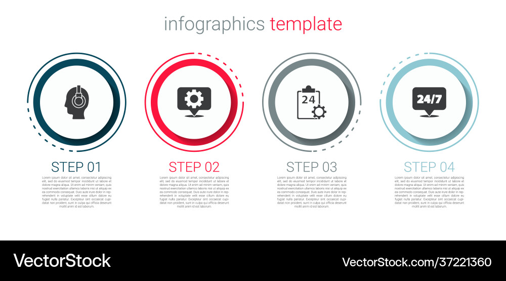 Set support operator in touch location with gear Set support operator in touch location with gear Vector Image