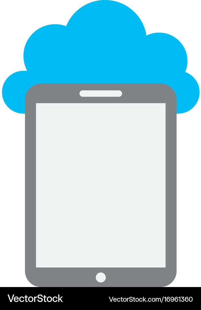 Smartphone device with cloud computing vector image