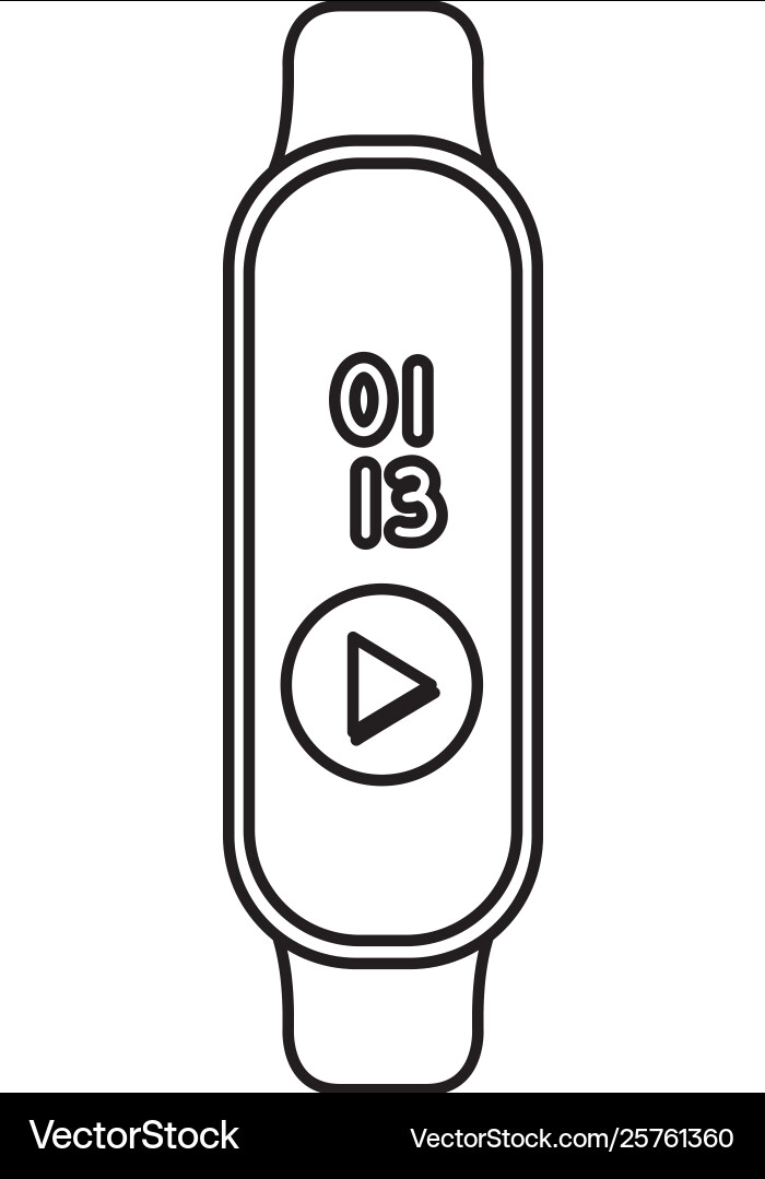 Smartwatch with media player button Smartwatch with media player button vector image
