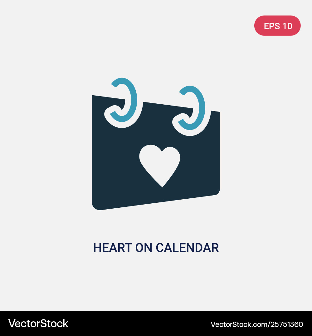Two color heart on calendar icon from user Two color heart on calendar icon from user vector image
