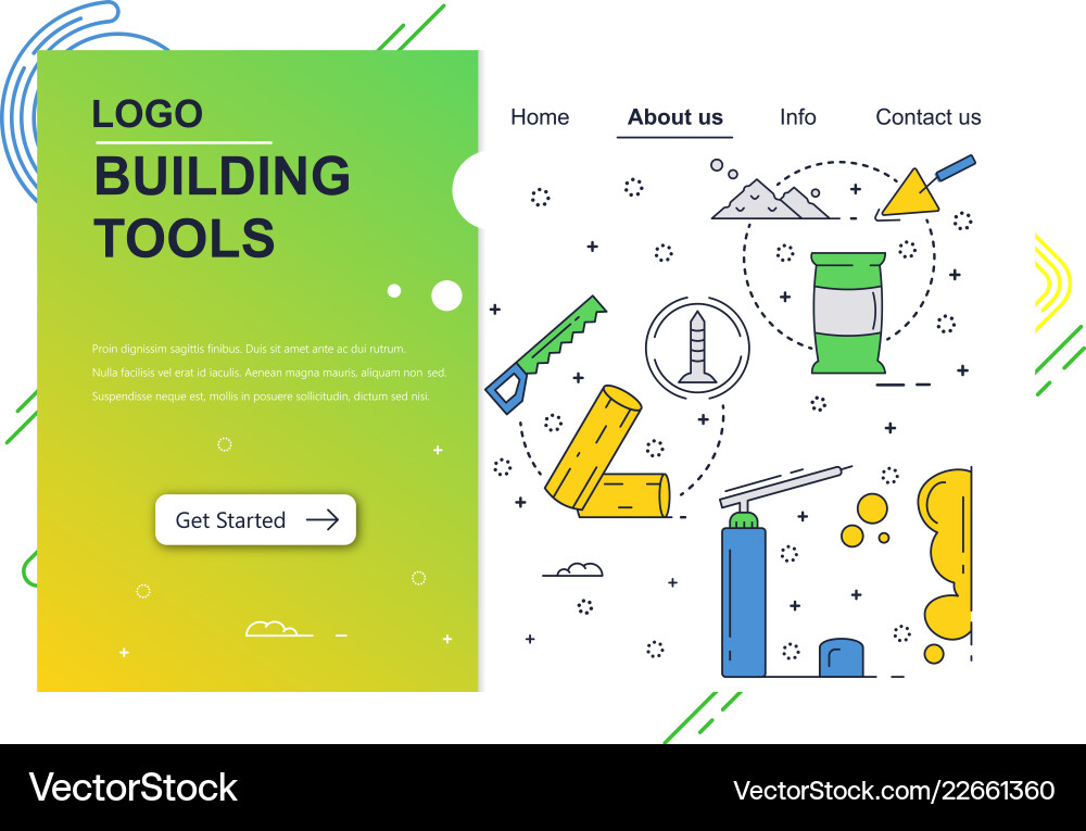 Web site linear art design template vector image