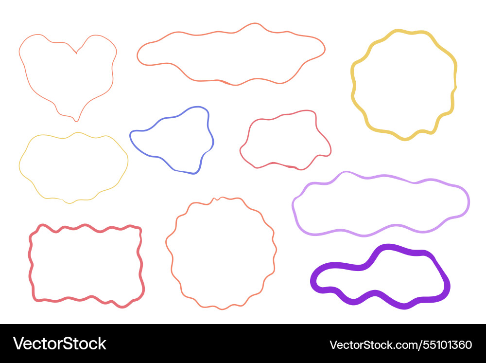 Zig zag frame border squiggle wavy set underline Zig zag frame border squiggle wavy set underline vector image