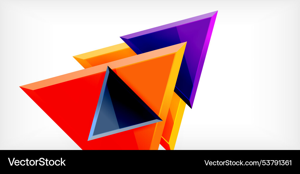 Abstract background - colorful triangles with 3d Abstract background - colorful triangles with 3d Vector Image
