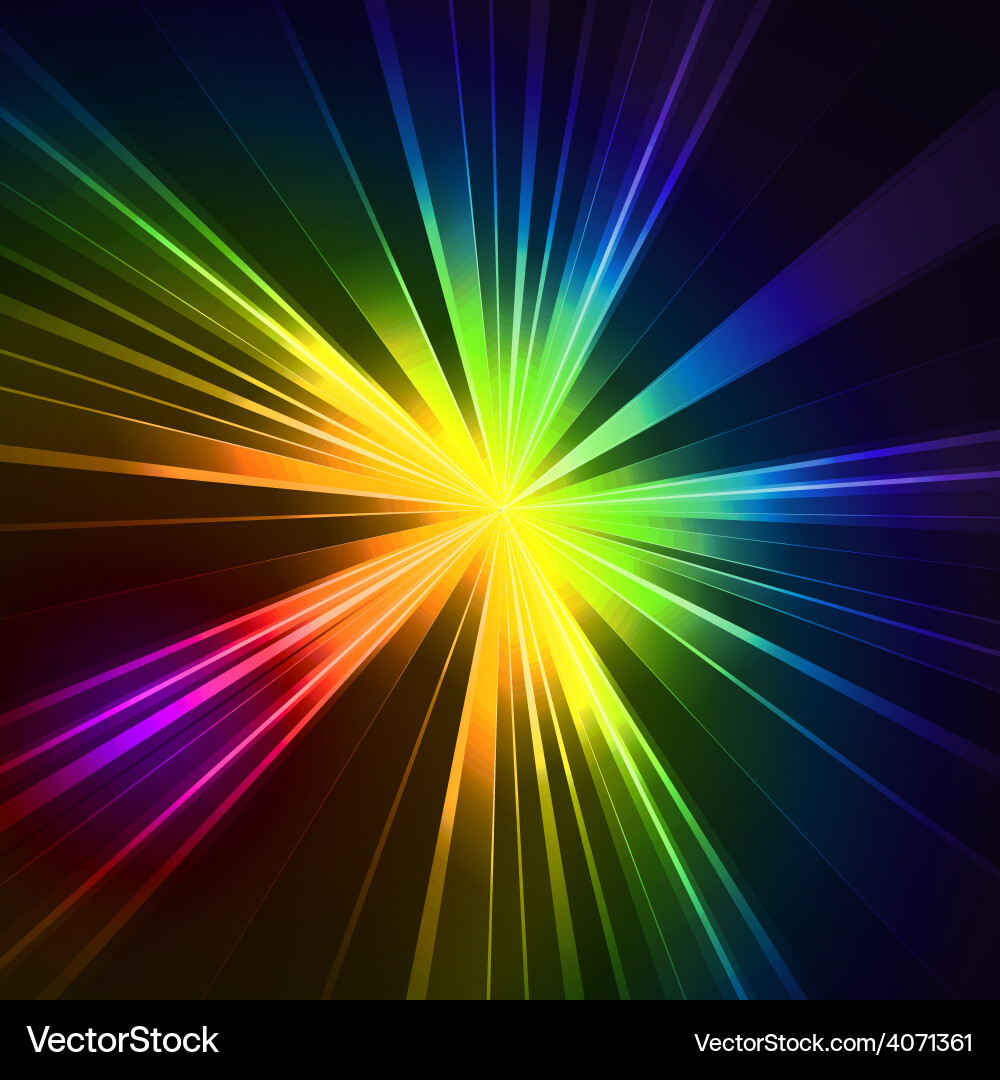 Abstract flash star light colorful exploding vector image
