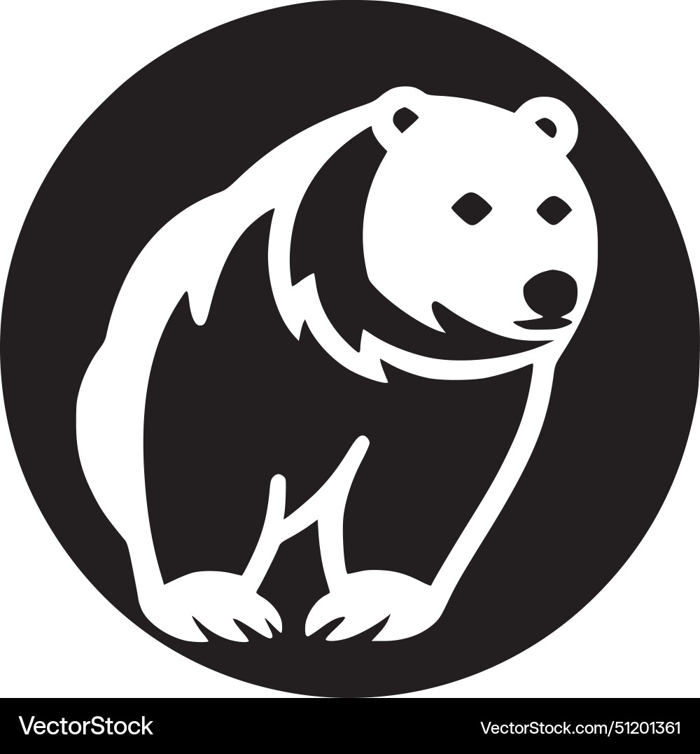 Bear - minimalist and flat logo Royalty Free Vector Image