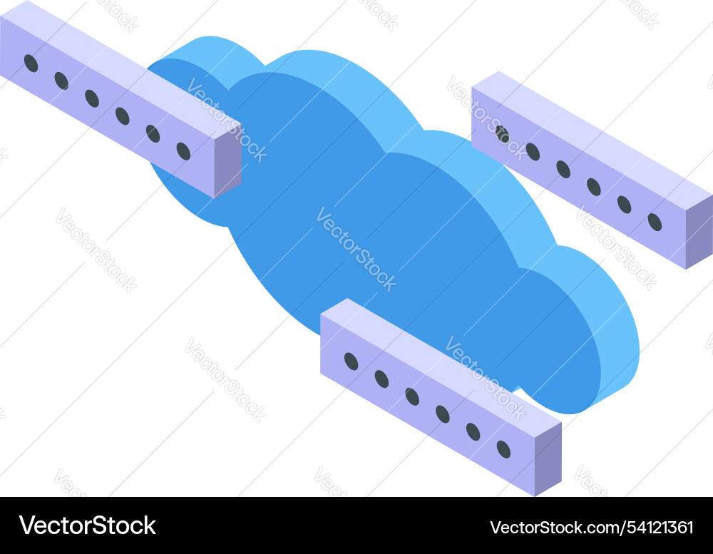 Cloud computing servers connecting to data Cloud computing servers connecting to data vector image