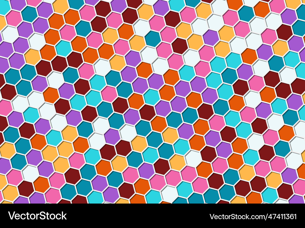 Colorful hexagonal with shadow background Colorful hexagonal with shadow background vector image