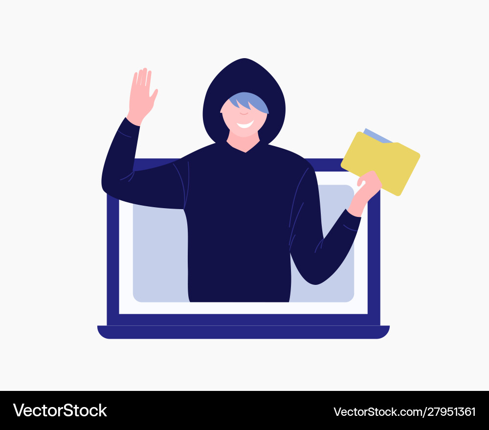 Cybersecurity Hacker Character Vector Image