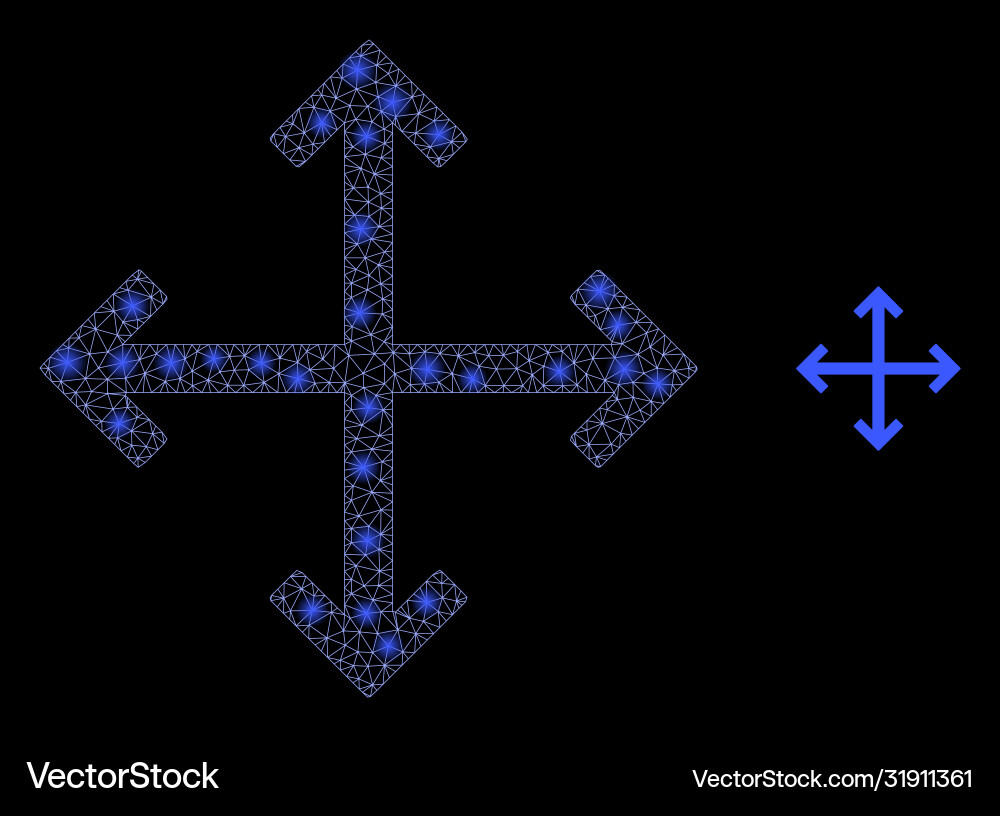 Enlarge arrows - bright web net with light spots Enlarge arrows - bright web net with light spots vector image