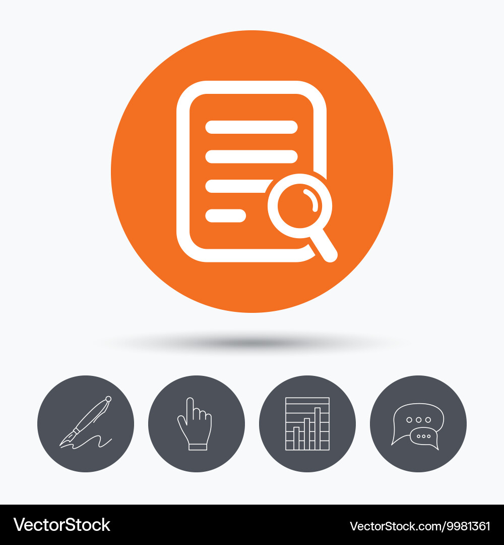 File search icon document page with magnifier vector image