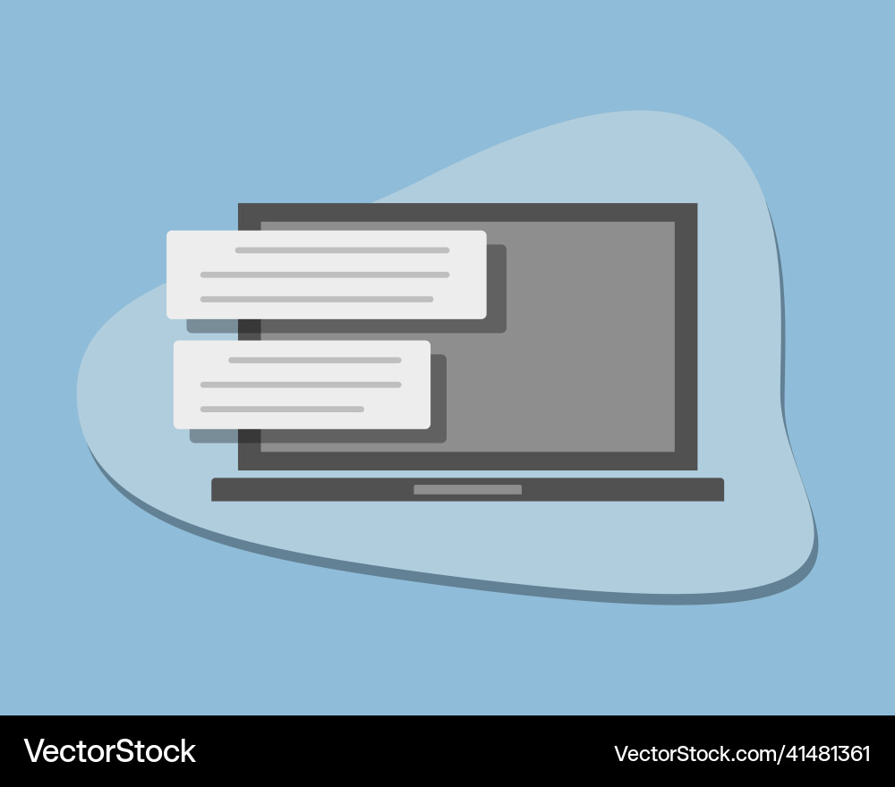 Icon notification message on computer white Icon notification message on computer white vector image