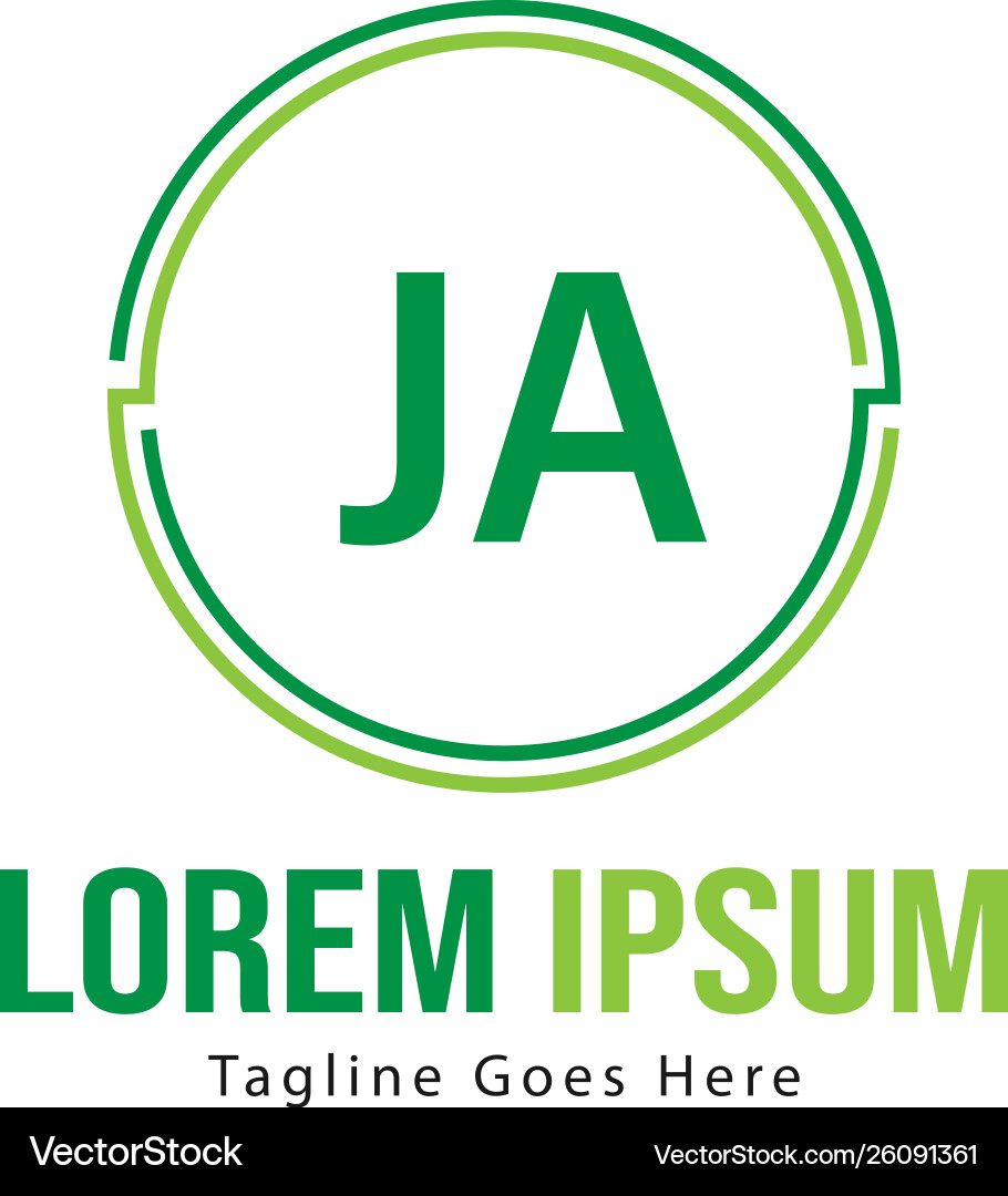 Initial ja logo template with modern frame Vector Image