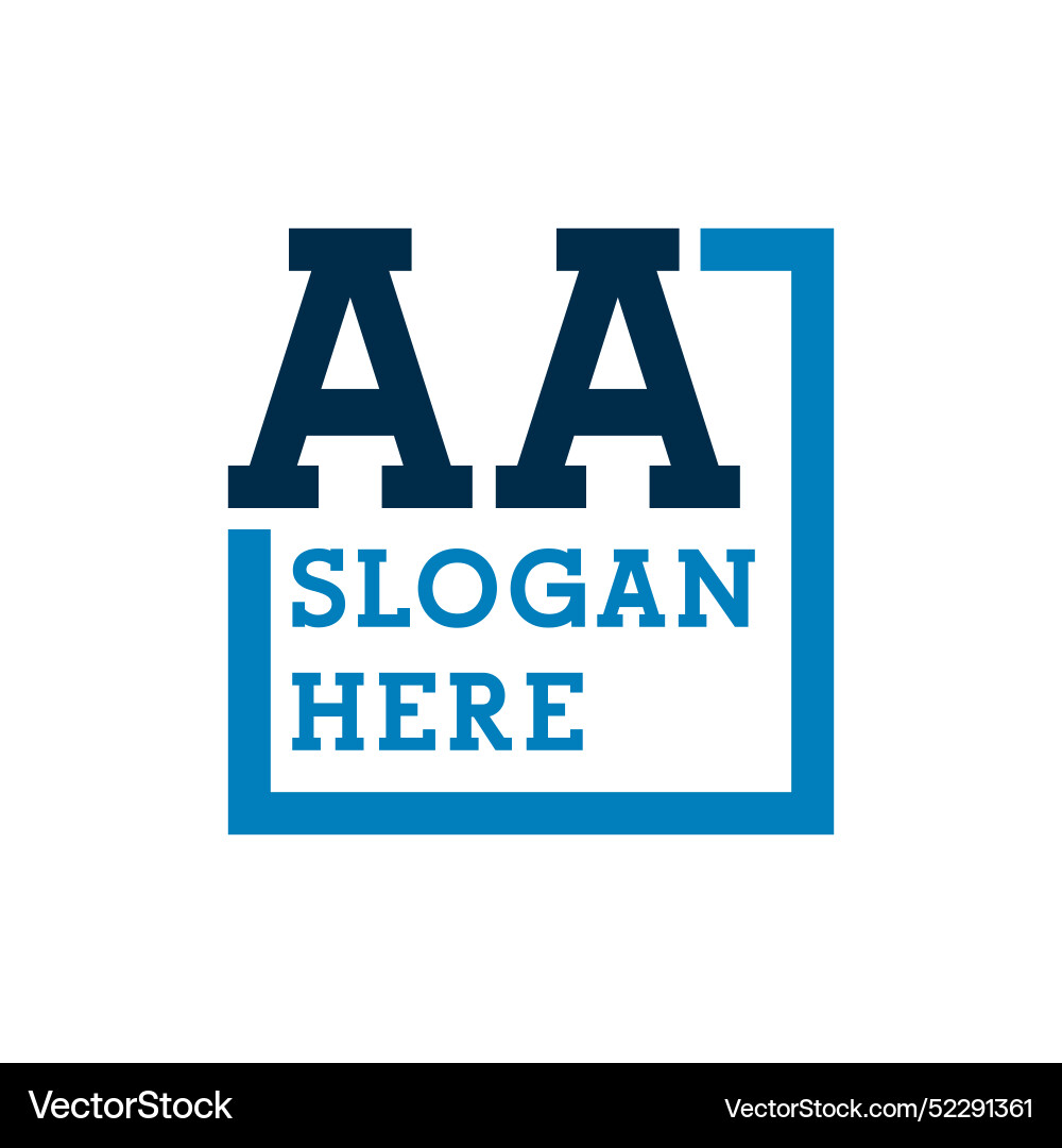 Minimal initials logo letters a and aa initial Vector Image