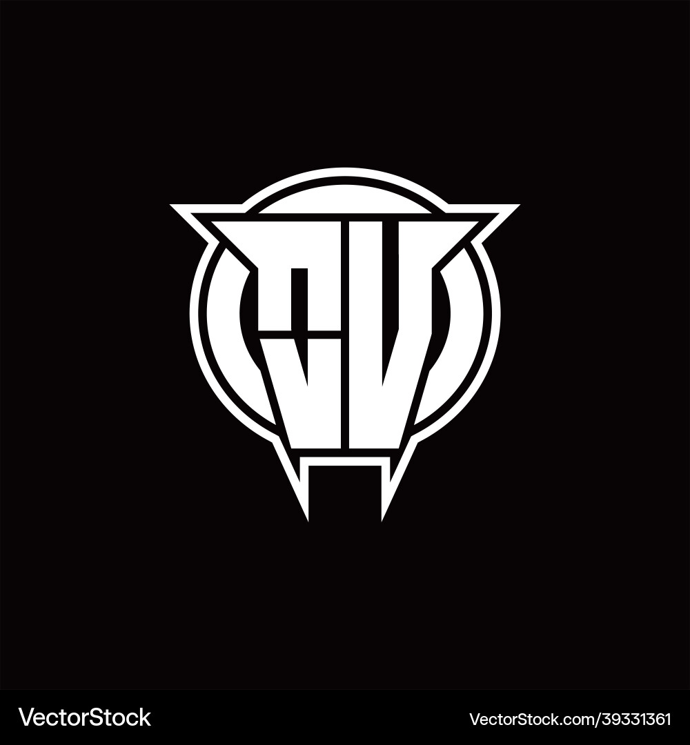 Ov logo monogram with circle rounded shape design Ov logo monogram with circle rounded shape design Vector Image