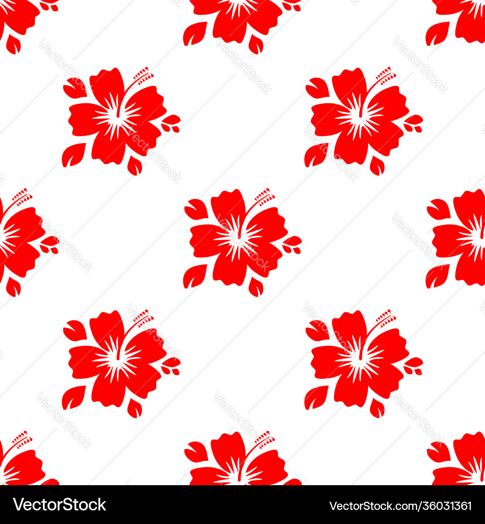 Seamless pattern with red flower Vector Image