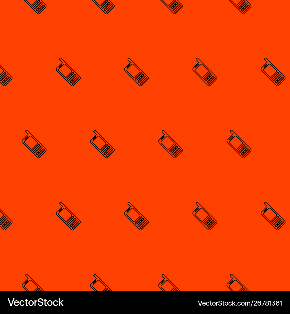 Seamless two color dark phone flat pattern on red Vector Image