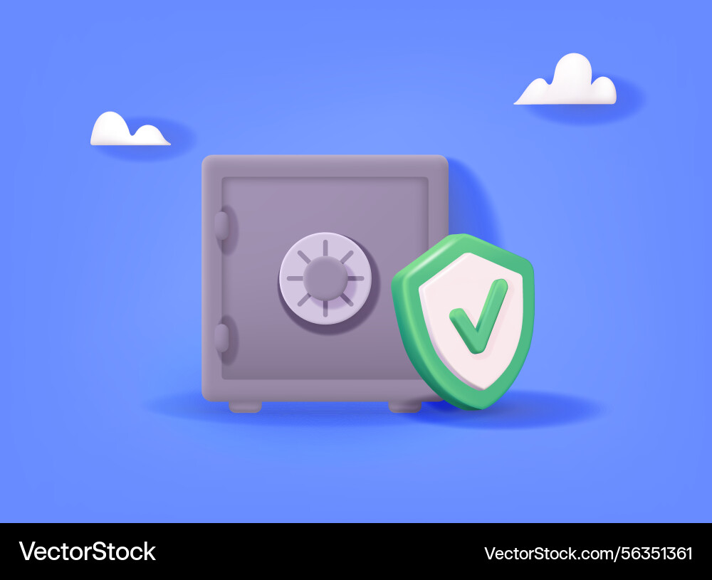 Secure vault with shield checkmark icon Secure vault with shield checkmark icon vector image