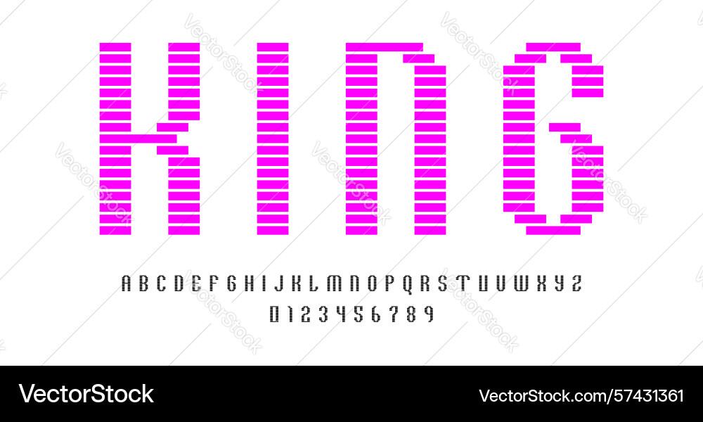 Set of alphabets font letters and numbers Set of alphabets font letters and numbers vector image