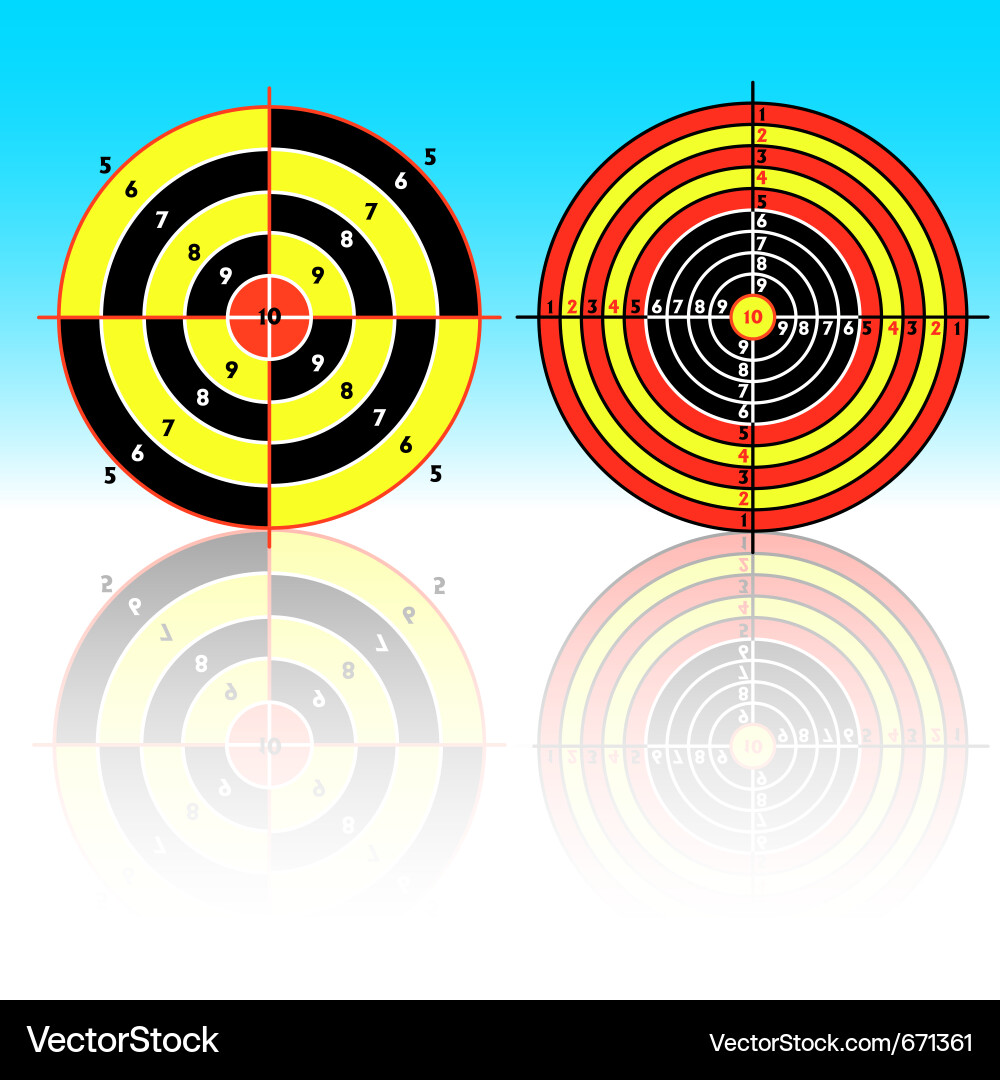 Set targets for practical pistol shooting exercise Vector Image