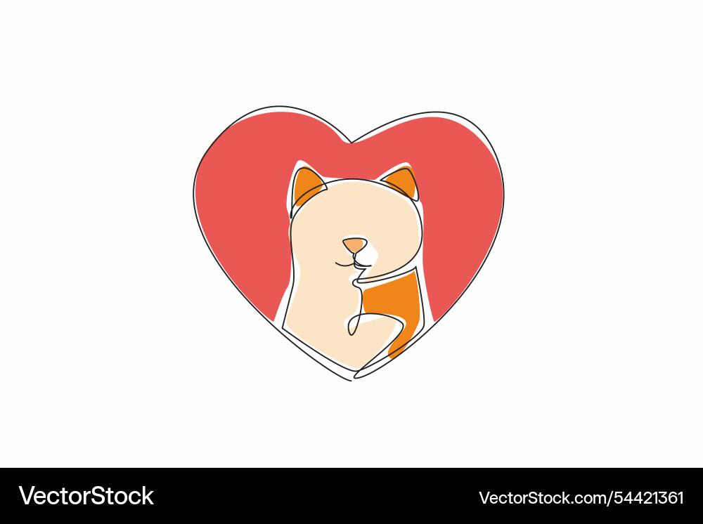 Single continuous line drawing forms a heart Single continuous line drawing forms a heart vector image